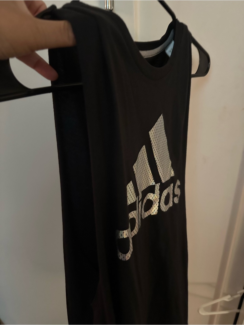 🆕 Adidas Black Tank Top with Holographic Logo - Picture 6 of 6